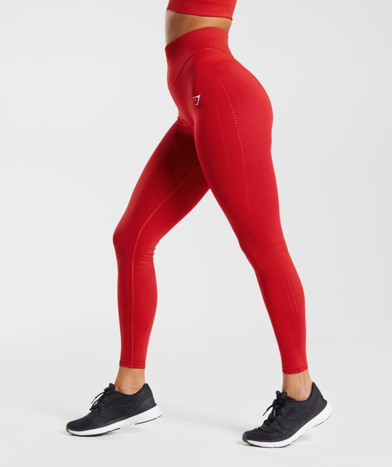 Women's Gymshark Sweat Seamless Sculpt Leggings Red | NZ 6YEBRH